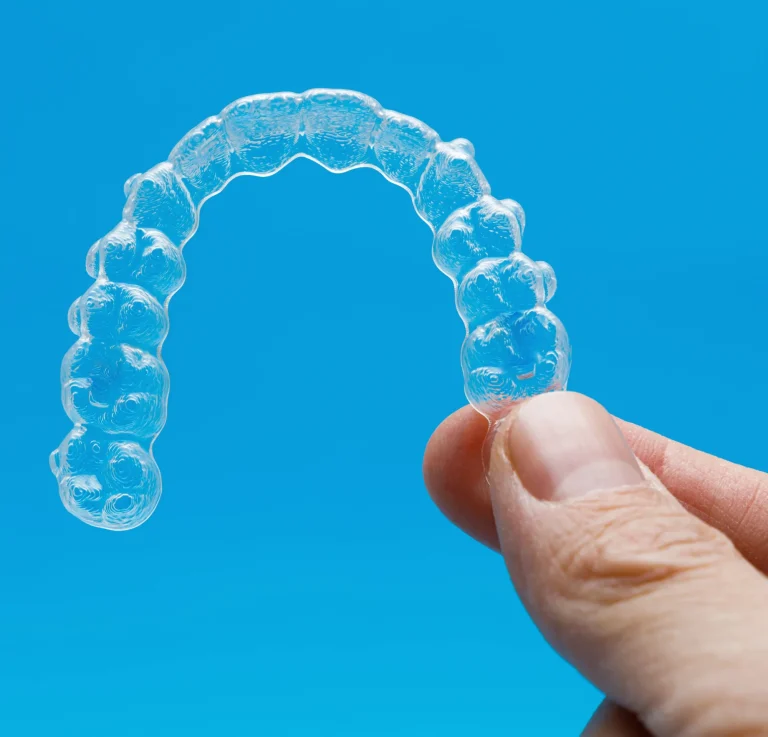 Clear Dental Aligner Closeup View